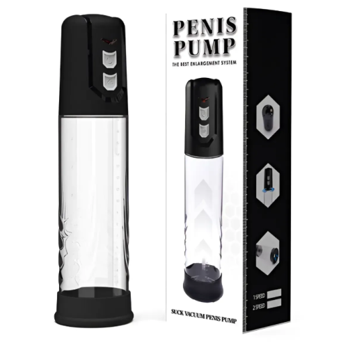 Автоматическая вакуумная помпа прозрачная CANWIN Penis Pump с зарядкой от USB 