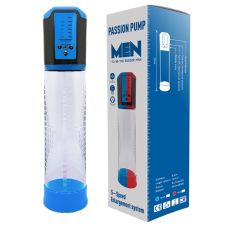 Автоматическая вакуумная помпа для увеличения пениса с зарядкой от USB прозрачно синего цвета CanWin Passion Pump Men 