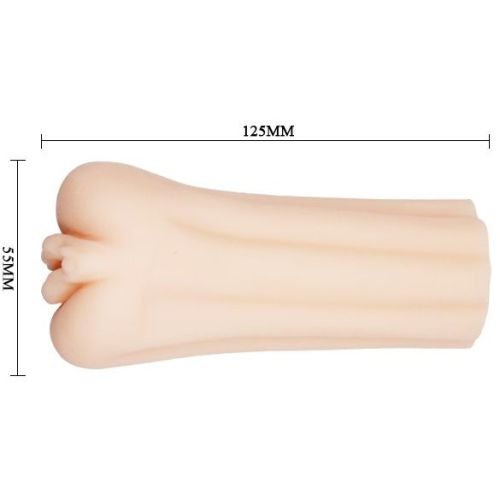 Мастурбатор вагіна реалістична бежевого кольору Crazy Bull довжина 120 мм