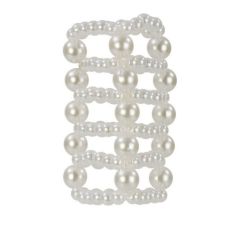 Насадка на член из жемчужин белого цвета California Exotic Novelties