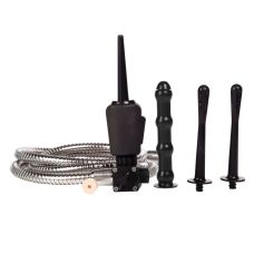 Анальный душ с тремя насадками и шлангом черного цвета California Exotic Novelties