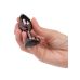 Анальная пробка с камушком в форме сердца чёрная CalExotics Diamond Heart Plug размер Small 