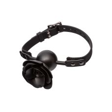 Кляп со съемной розой черного цвета California Exotic Novelties