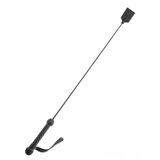 Стек  для БДСМ игры БДСМ из натуральной кожи черного цвета Candy Hero