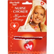 Колье медсестры красное для ролевых игр
