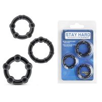 Набір кілець на член для підтримки ерекції чорні Stay hard