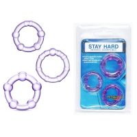 Набір ерекційних кілець на член фіолетового кольору SKN Stay hard 3 штуки