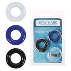 Набор эрекционных колец на член разных цветов SKN Stay hard 3 штуки