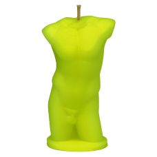 Свеча для эротических игр с воском в виде мужского торса желтого цвета LOVE FLAME David Yellow Fluor