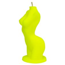 Свічка для еротичних ігор із воском у вигляді жіночого торсу жовтого кольору LOVE FLAME Lady Yellow Fluor