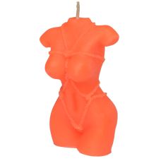 Свеча в виде женского торса оранжевого цвета Egzo Shibari II