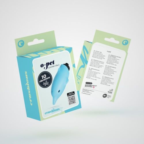 Міні-вібратор для клітора у вигляді дельфіна блакитний Crushios Dolphin з 10 швидкостями