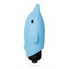 Мини-вибратор для клитора в виде дельфина голубой Crushios Dolphin з 10 скоростями 