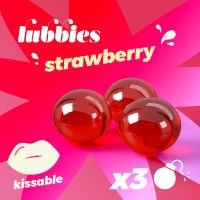 Шарики для массажа с ароматом и вкусом клубники Crushious Lubbies 3 штуки