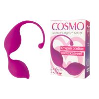 Вагинальные шарики 11 см/3 см силиконовые с шнуром-хвостиком для вумбилдинга (Кегеля) COSMO розовый