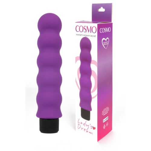 Вибратор вагинальный силиконовый в форме елочки Мечта Девушки фиолетовый L 15 см D 3,2 см