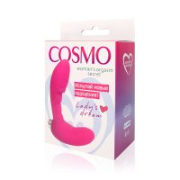 Вибратор вагинальный силиконовый со стимуляцией точки Джи COSMO цвет розовый CSM-23114