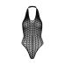 Бодістокінг із асиметричним сітчастим малюнком чорного кольору Daring Intimates Flow Net Halter Teddy Бодістокінг із асиметричним сітчастим малюнком чорного кольору Daring Intimates Flow Net Halter Teddy
