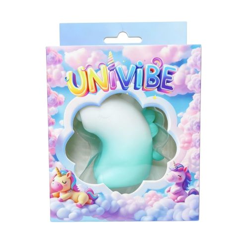 Стимулятор клітора Пульсатор Єдиноріг градієнт біло-зелений UNIVIBE 5 режимів