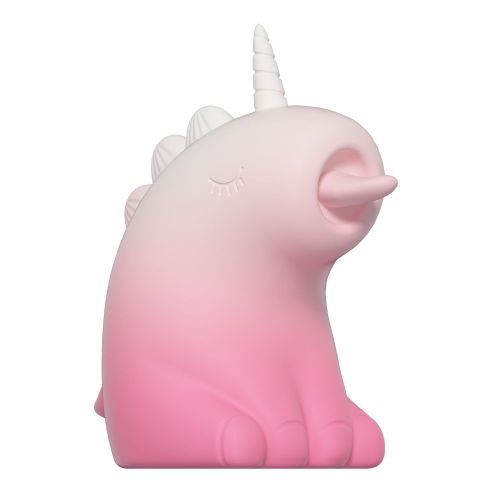 Стимулятор клитора Единорог с язычком градиент бело-розовый UNIVIBE 10 режимов