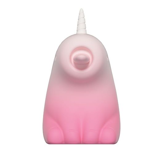 Стимулятор клитора Единорог с язычком градиент бело-розовый UNIVIBE 10 режимов