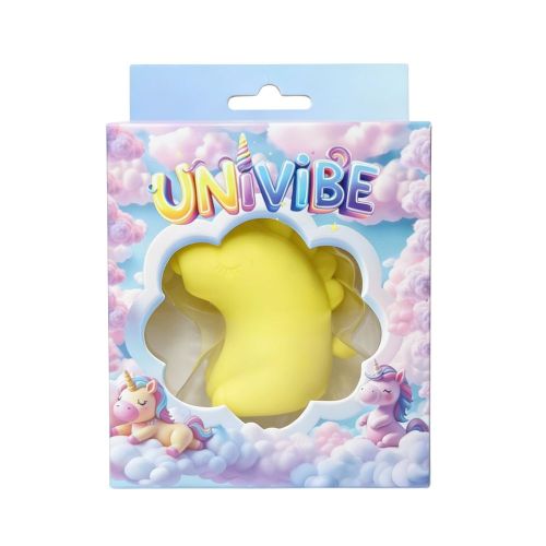 Стимулятор клитора Пульсатор Единорогжёлтый UNIVIBE 5 режимов 