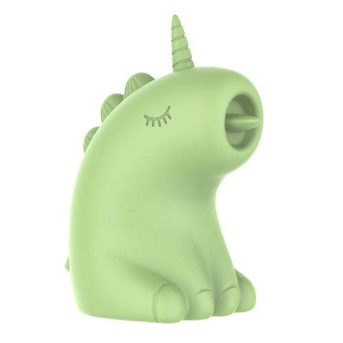 Стимулятор клитора Единорог с язычком зелёный UNIVIBE 10 режимов