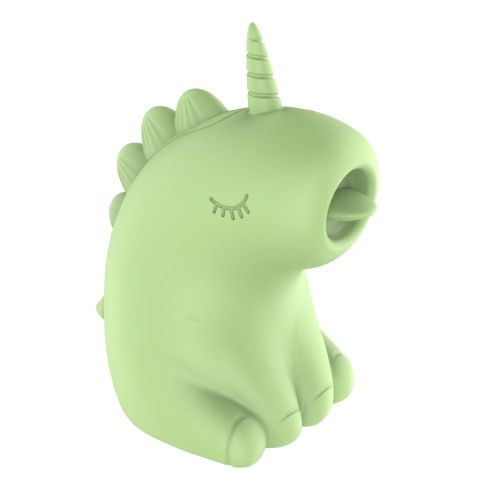 Стимулятор клитора Единорог с язычком зелёный UNIVIBE 10 режимов