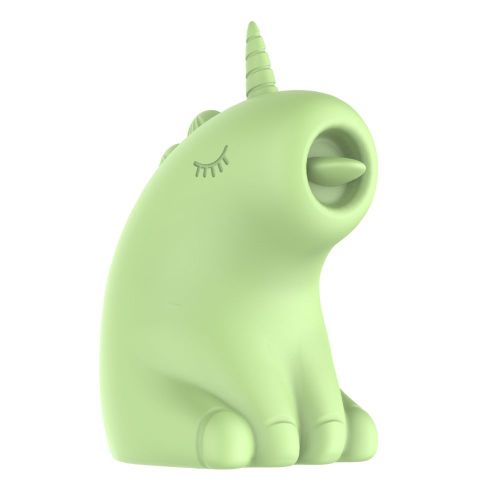 Стимулятор клитора Единорог с язычком зелёный UNIVIBE 10 режимов