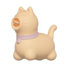 Стимулятор клітора Пульсатор у формі котика з язичком жовтий UNIVIBE 5 режимів