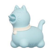 Стимулятор клітора Пульсатор у формі котика з довгим язичком, що обертається синій UNIVIBE 5 режимів