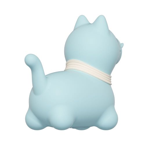 Стимулятор клітора Пульсатор у формі котика з довгим язичком, що обертається синій UNIVIBE 5 режимів