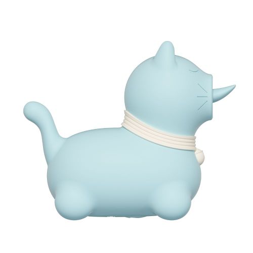 Стимулятор клітора Пульсатор у формі котика з довгим язичком, що обертається синій UNIVIBE 5 режимів