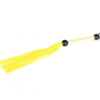 Плеть желтого цвета БДСМ с прозрачной ручкой DS Fetish длина 390 мм