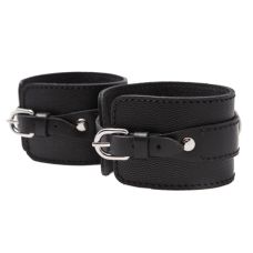 Шкіряні наручники без зчіпки чорні DS Fetish