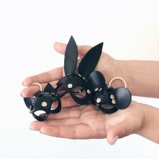 Шкіряний брелок БДСМ маска Міккі Маус чорний DS Fetish