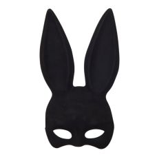 Маска зайчика для рольових ігор з оксамитовим напиленням чорна DS Fetish