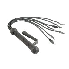 Флогер плетений БДСМ із 7 плетених хвостів з наконечниками чорного кольору DS Fetish