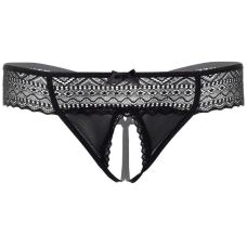 Мереживні трусики з відкритою інтимною зоною чорного кольору Daring Intimates Roxanne розміри S M