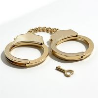 Наручники на ланцюжку металеві золотисті DS Fetish
