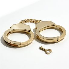 Наручники на ланцюжку металеві золотисті DS Fetish