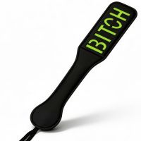 Паддл с люминистической надписью Bitch черный DS Fetish 