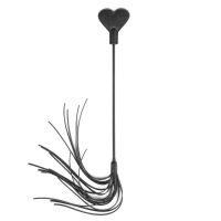 Стек у формі серця з двосторонній флоггер з екошкіри чорний DS Fetish