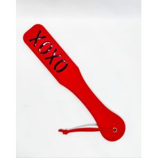 Шлепалка БДСМ с надписью Хохо красного цвета DS Fetish Хохо Paddle round angle red