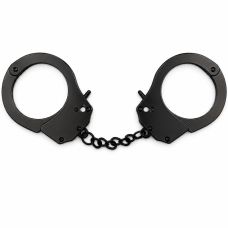 Наручники на ланцюжку металеві чорні DS Fetish