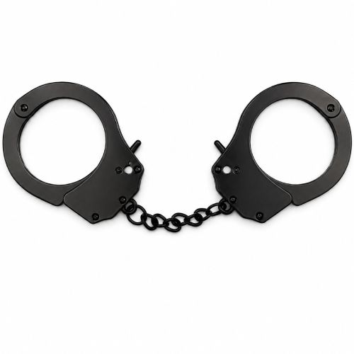 Наручники на цепочке металлические черные DS Fetish 