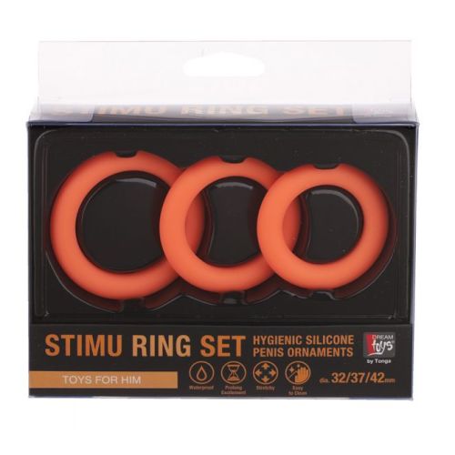 Набор эрекционных колец оранжевые NEON STIMU RING