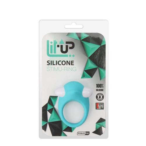 Эрекционное кольцо для члена с вибрацией для клитора голубое LIT-UP SILICONE STIMU RING 6