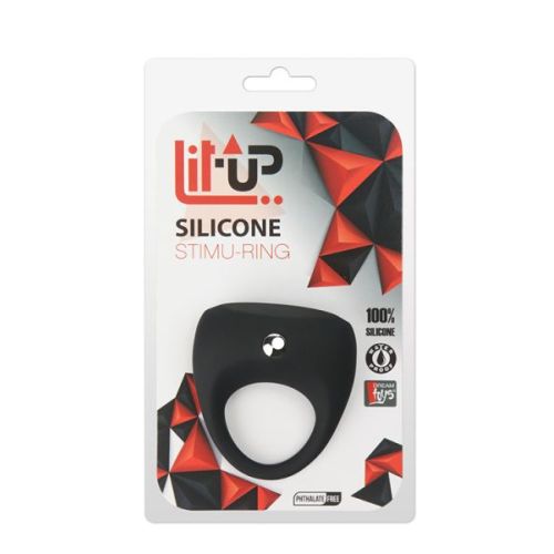 Эрекционное кольцо для пениса черное с вибростимуляцией клитора LIT-UP SILICONE STIMU RING 7