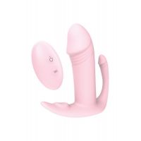 Вибратор тройной с пультом ДУ для анальной вагинальной и клиторальной стимуляции розовый TRI-PLEASURER